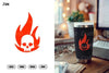Fire Skull Tumbler Clipart Bundle