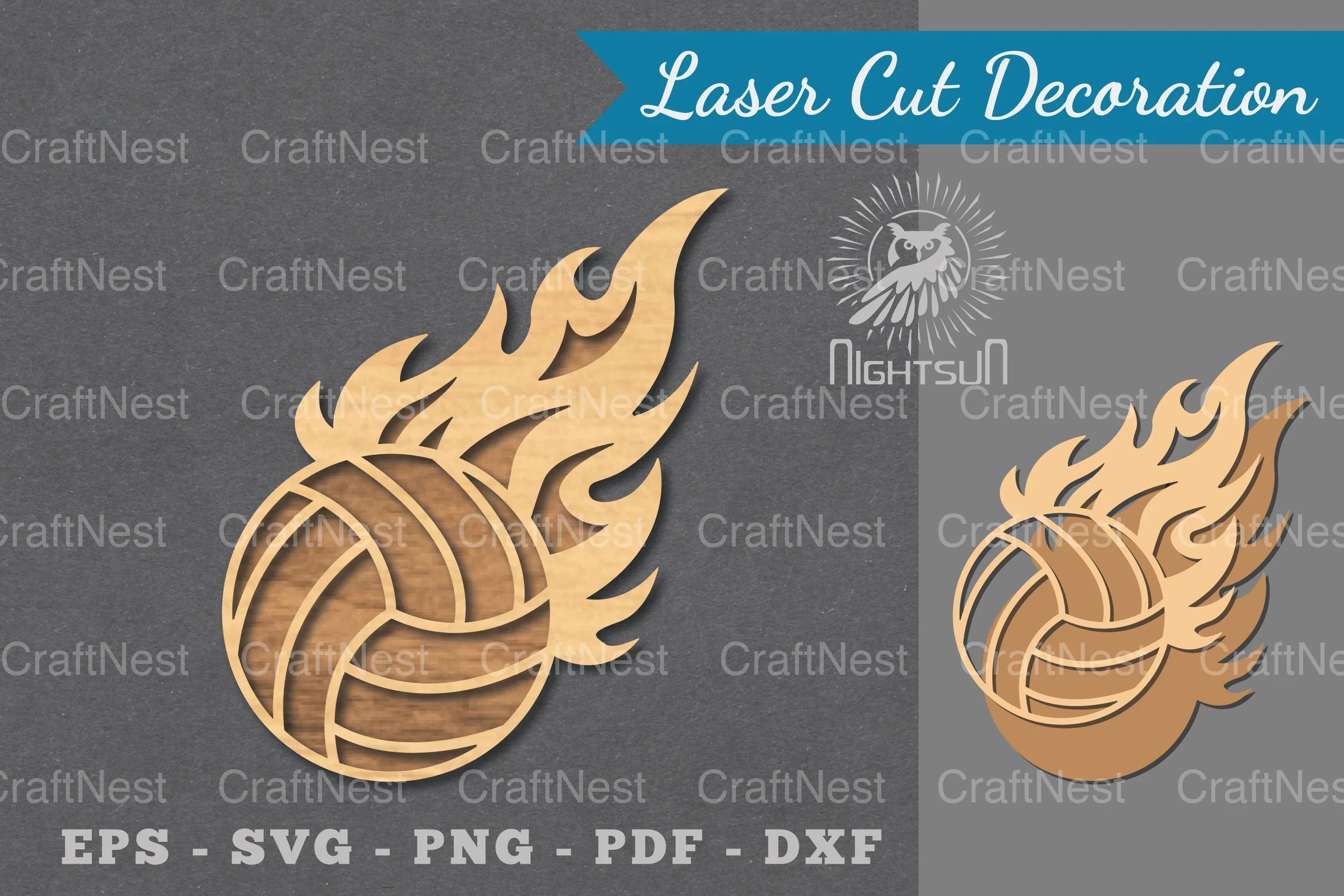 Fire Volleyball Laser Cut Decoration Clipart Bundle - CraftNest - Digital Crafting and Art