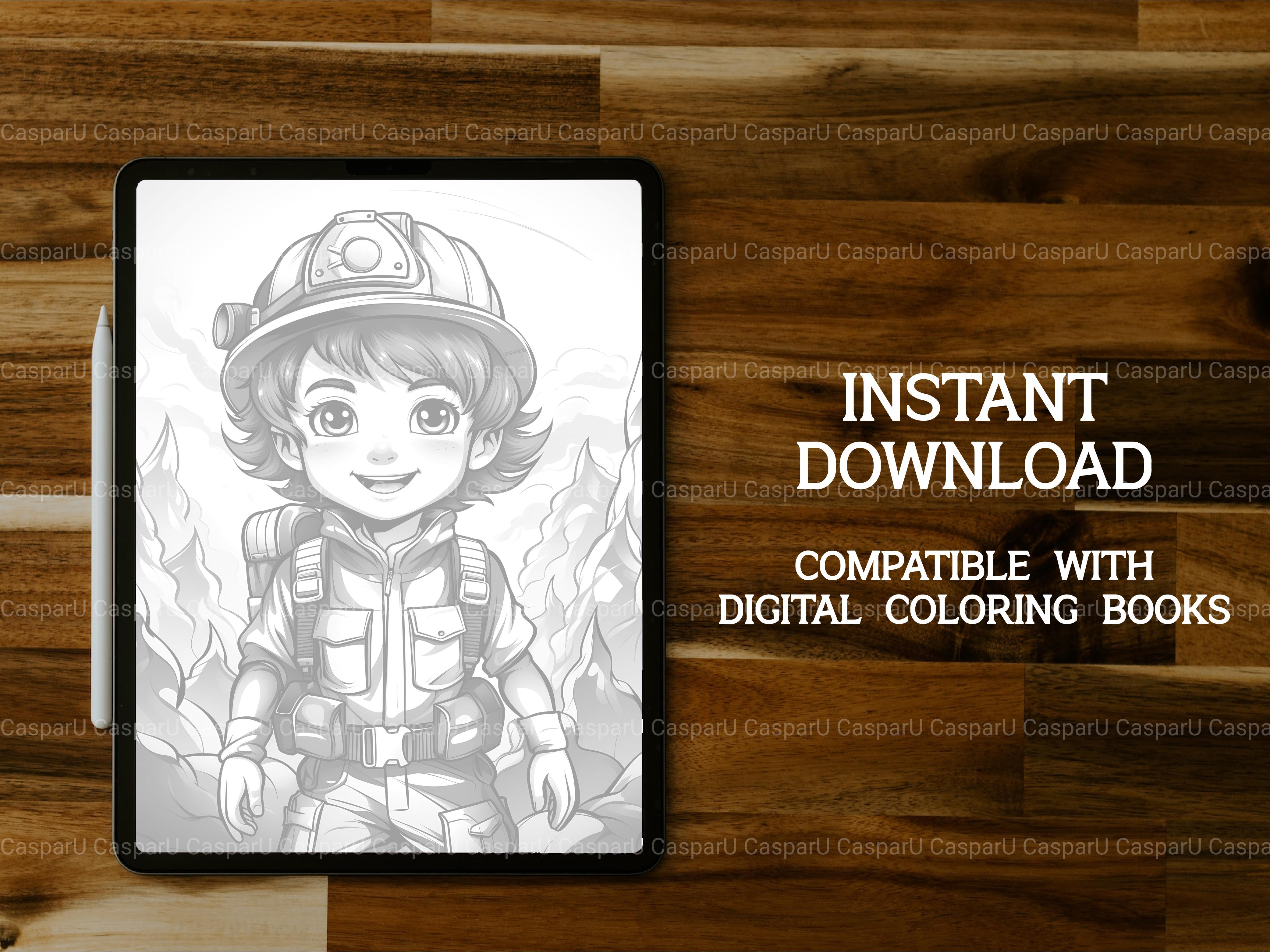 Firefighter Kids Coloring Books - CraftNest