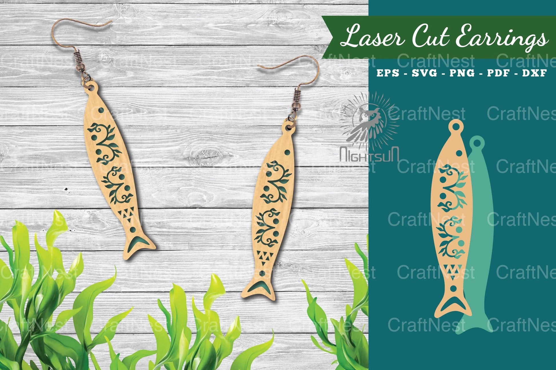 Fish Laser Cut Earrings Design Bundle - CraftNest - Digital Crafting and Art