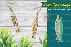Fish Laser Cut Earrings Design Bundle - CraftNest - Digital Crafting and Art