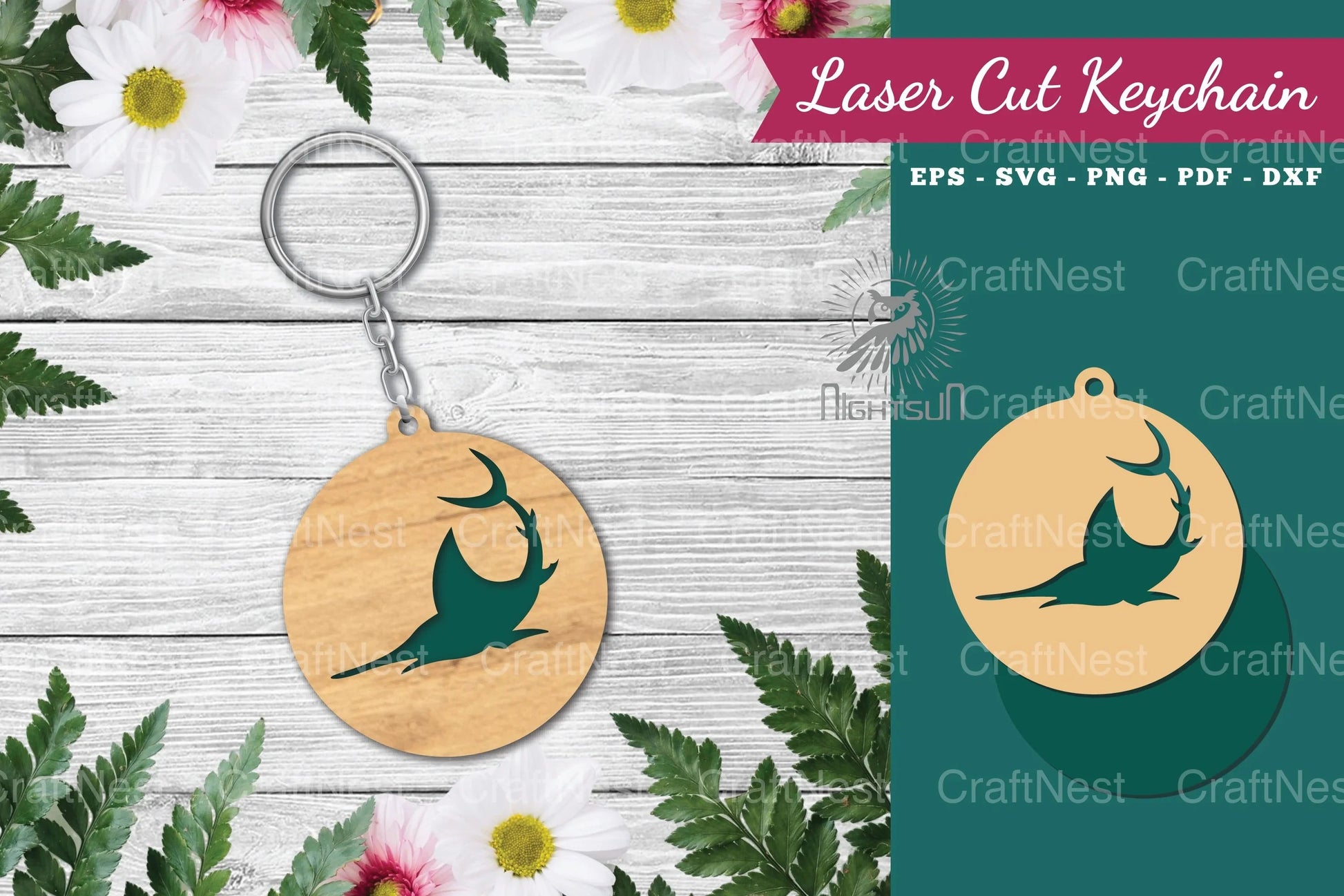 Fish Laser Cut Keychain Design - CraftNest - Digital Crafting and Art