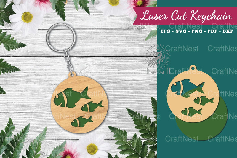 Fish Laser Cut Keychain Bundle - CraftNest - Digital Crafting and Art