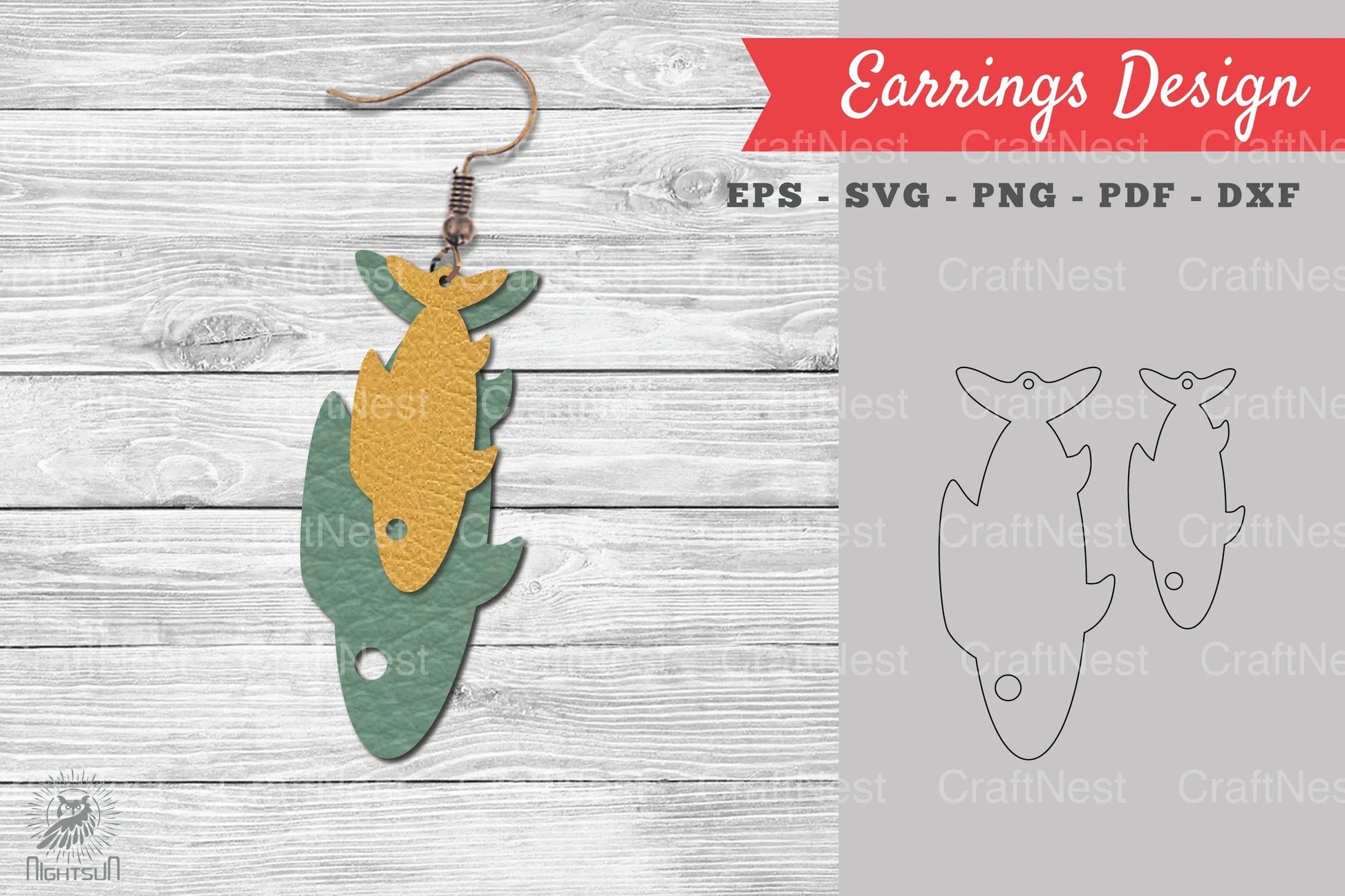 Fish Leather Earring Design Clipart Bundle - CraftNest - Digital Crafting and Art