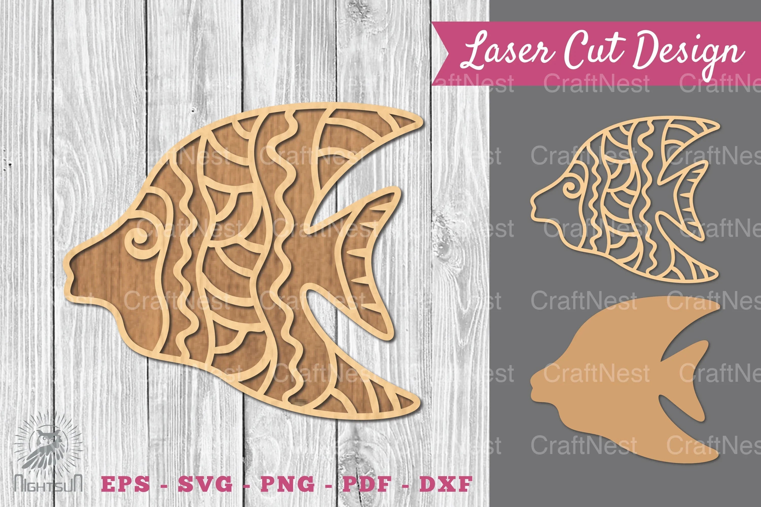 Fish Mandala Laser Cut Decoration Clipart Bundle - CraftNest - Digital Crafting and Art