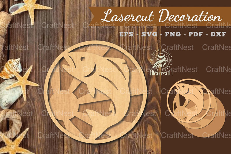 Fish Round Lasercut Decoration Clipart Bundle - CraftNest - Digital Crafting and Art