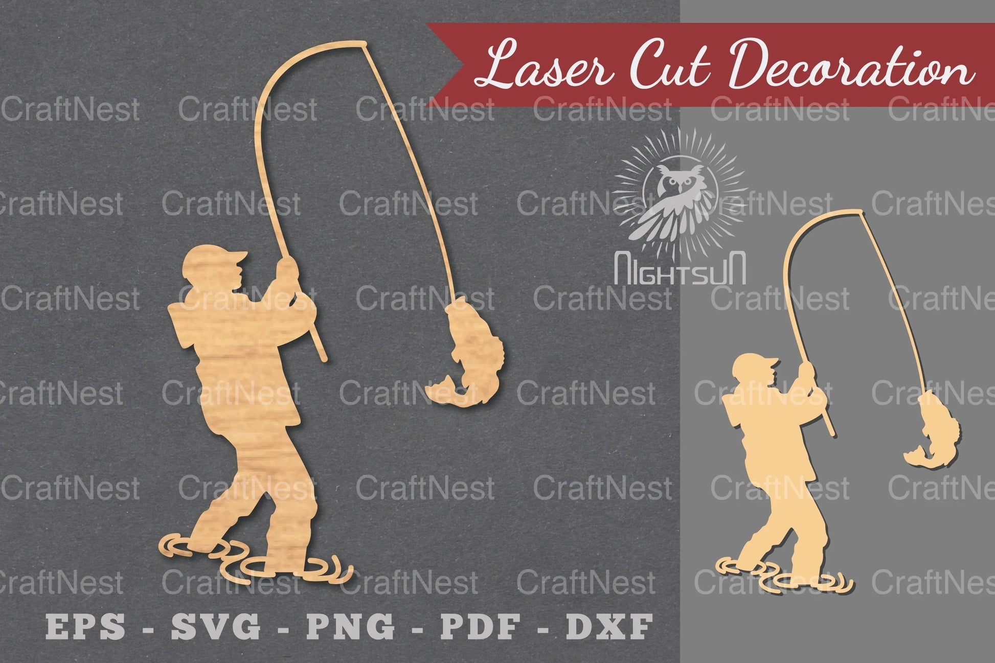 Fishing Laser Cut Decoration Clipart Bundle - CraftNest - Digital Crafting and Art