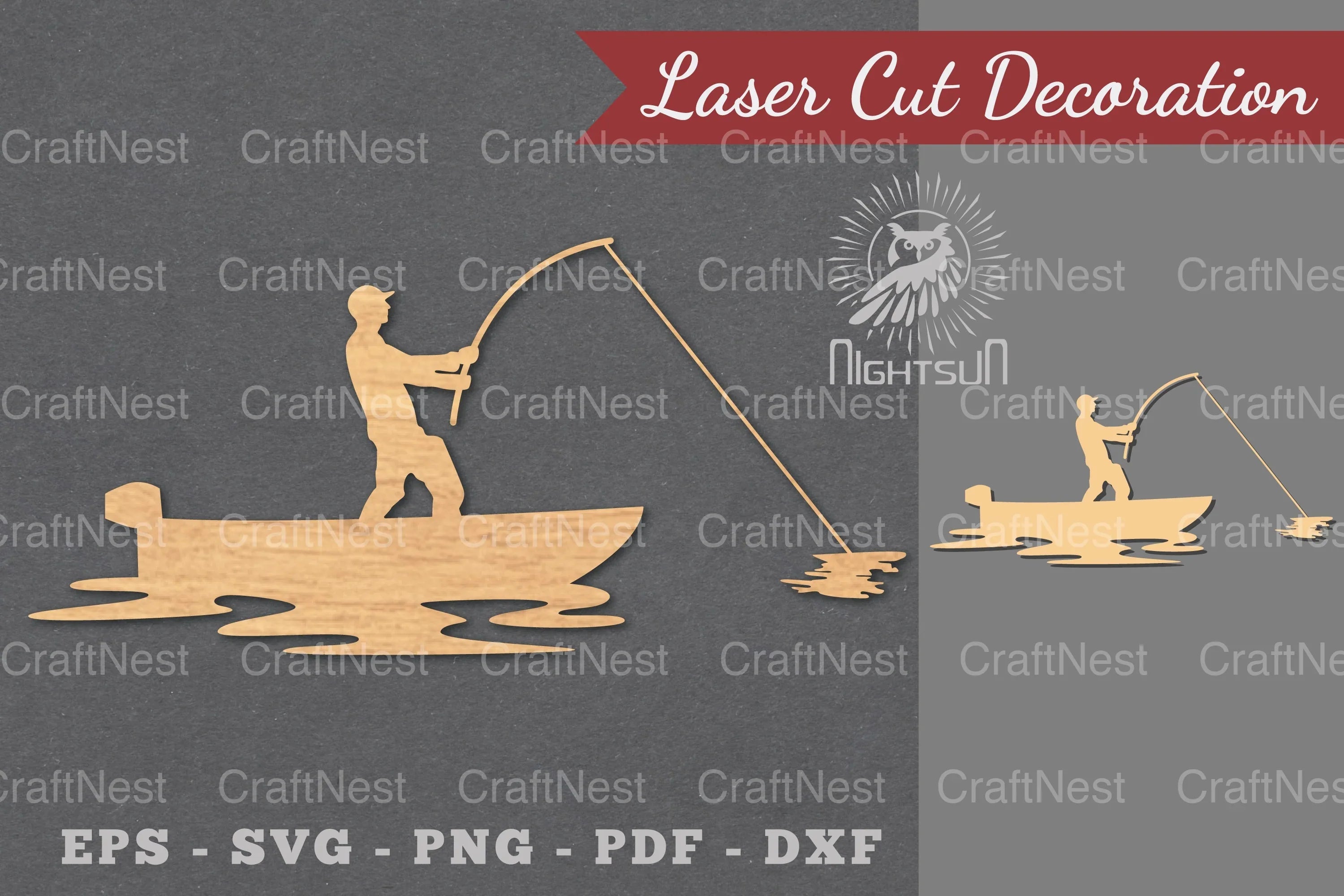 Fishing Laser Cut Decoration Clipart Bundle - CraftNest - Digital Crafting and Art