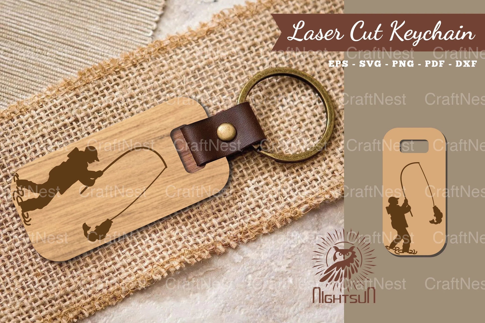 Fishing Laser Cut Keychain SVG Bundle - CraftNest - Digital Crafting and Art