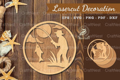 Fishing Round Lasercut Decoration Clipart Bundle - CraftNest - Digital Crafting and Art