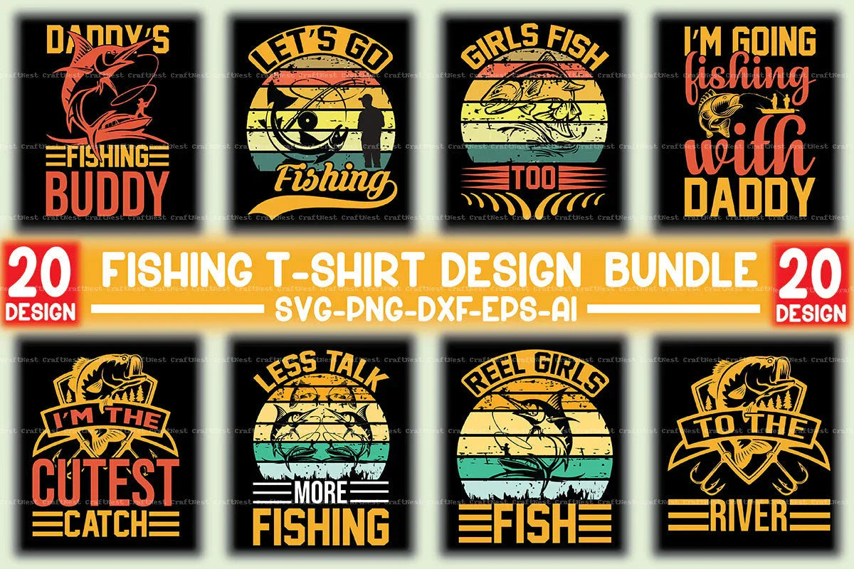 Fishing T-Shirt Design SVG Bundle