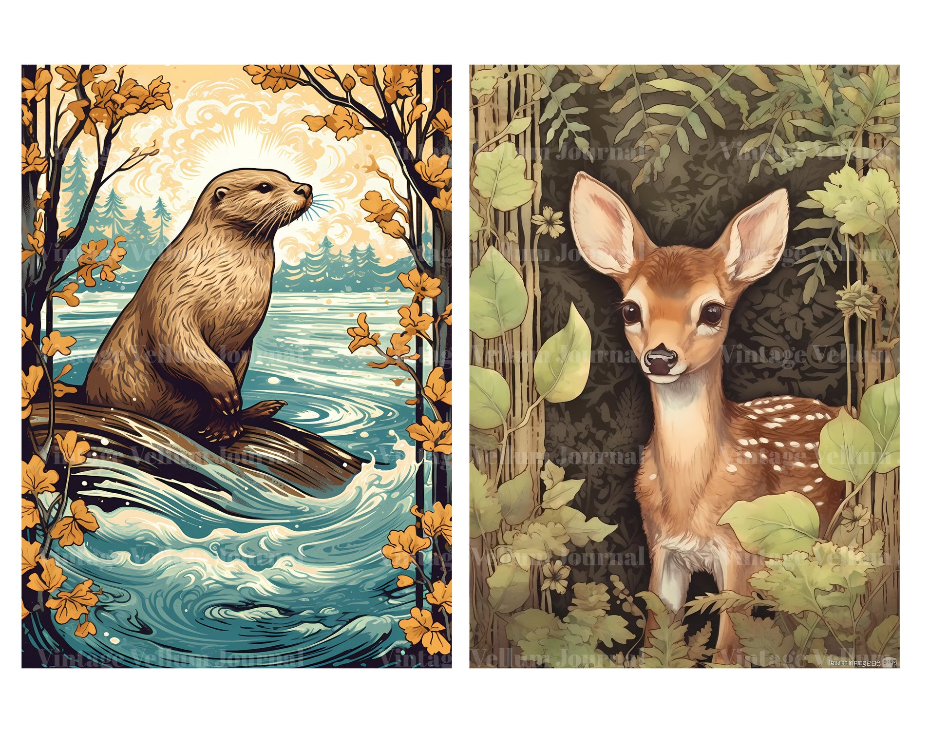 Woodland Animals Junk Journal Pages - CraftNest