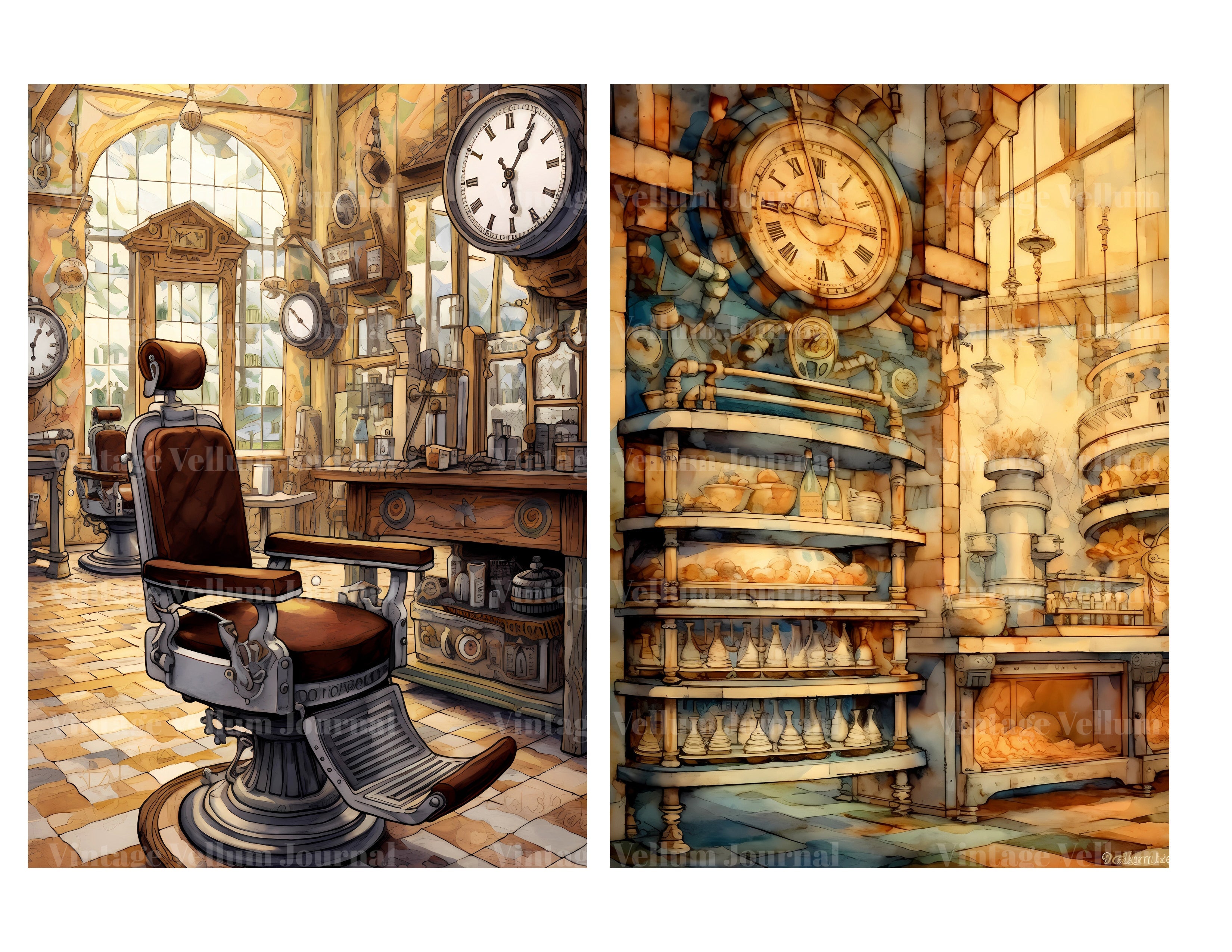 Steampunk Buildings Junk Journal Pages - CraftNest