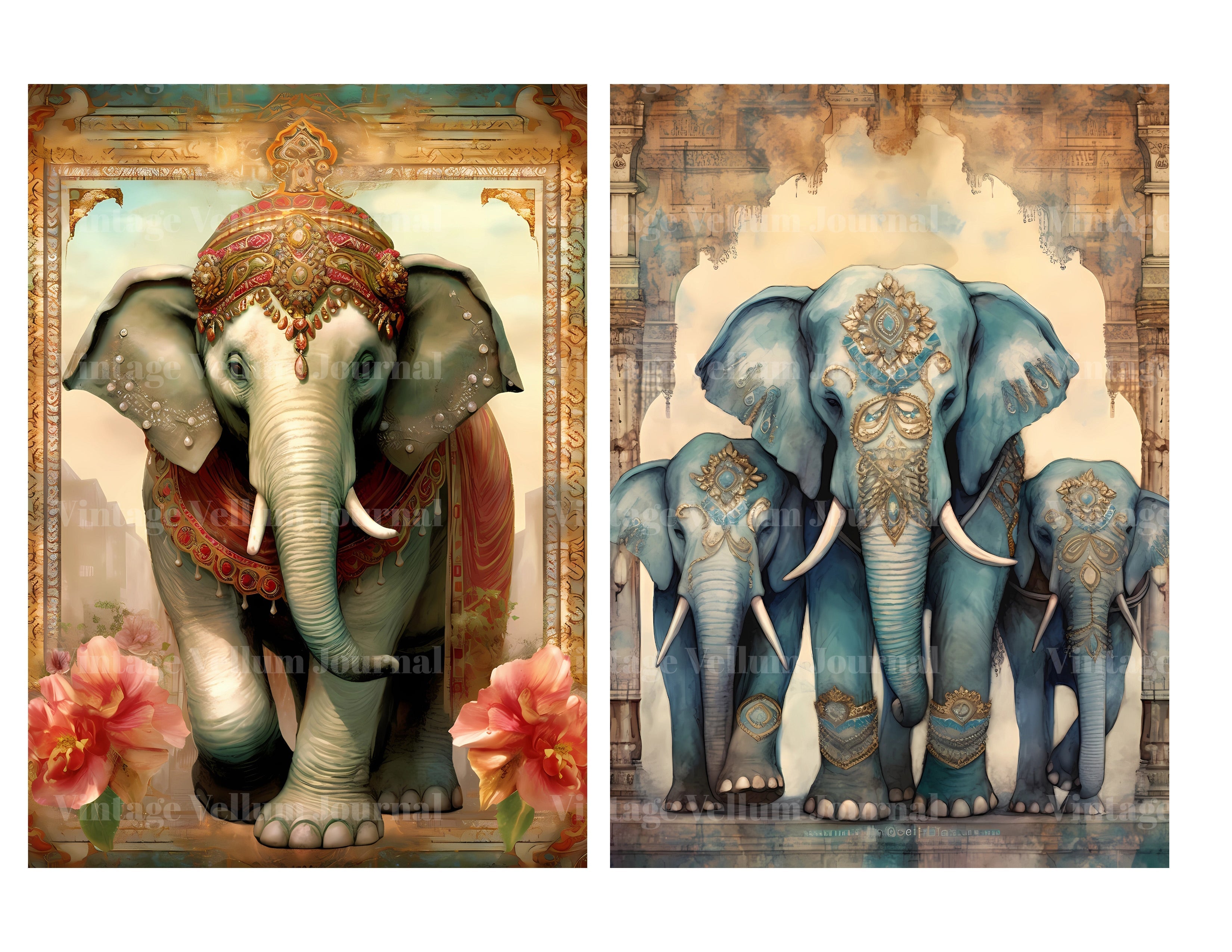 Elephants Junk Journal Pages - CraftNest