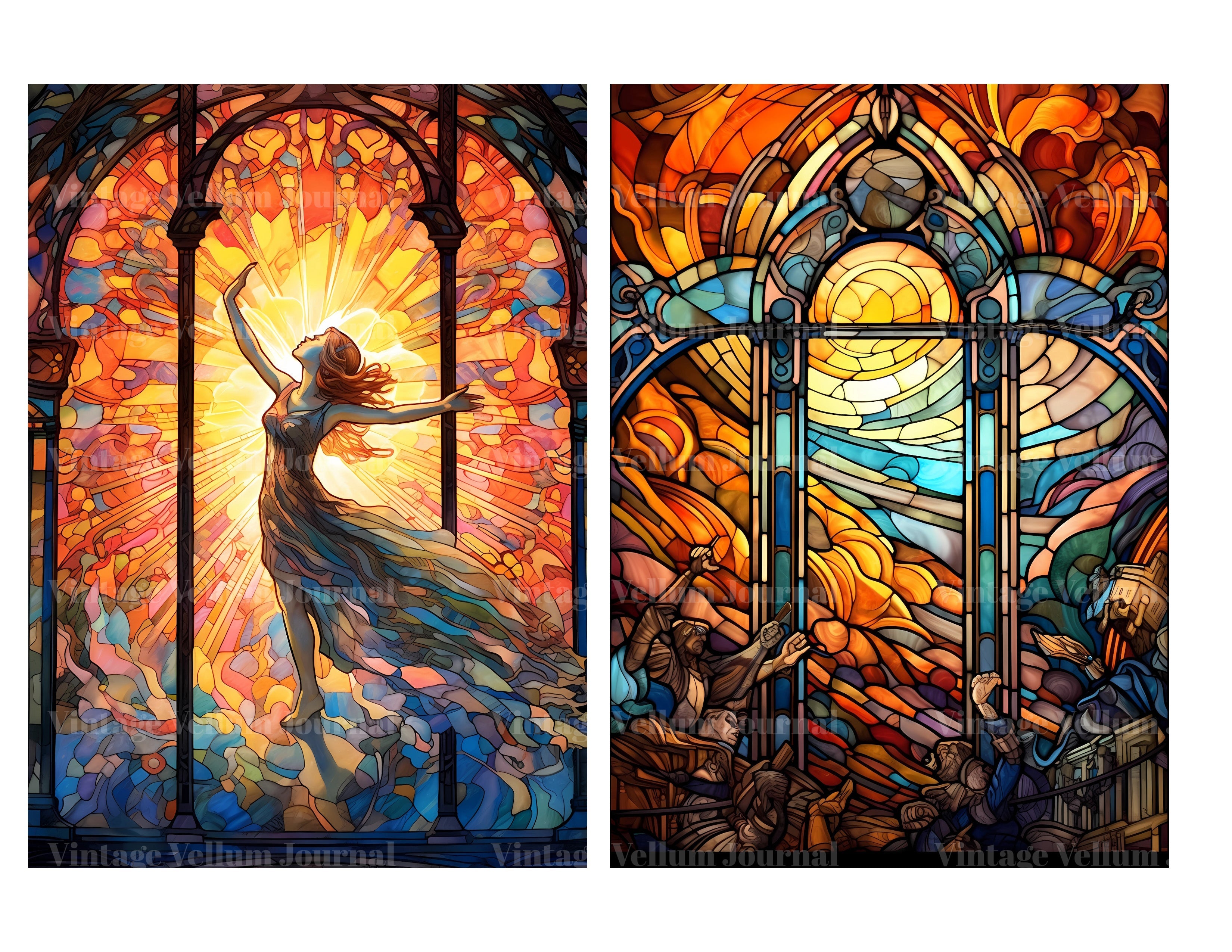 Stained Glass Junk Journal Pages - CraftNest