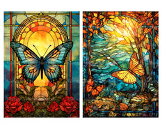 Stained Glass Butterflies Junk Journal Pages - CraftNest