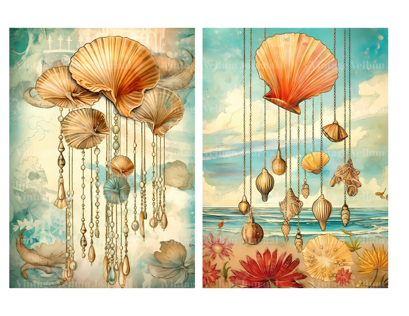 Sea Shells Junk Journal Pages - CraftNest