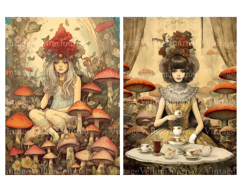 Mushroom Princess Junk Journal Pages - CraftNest