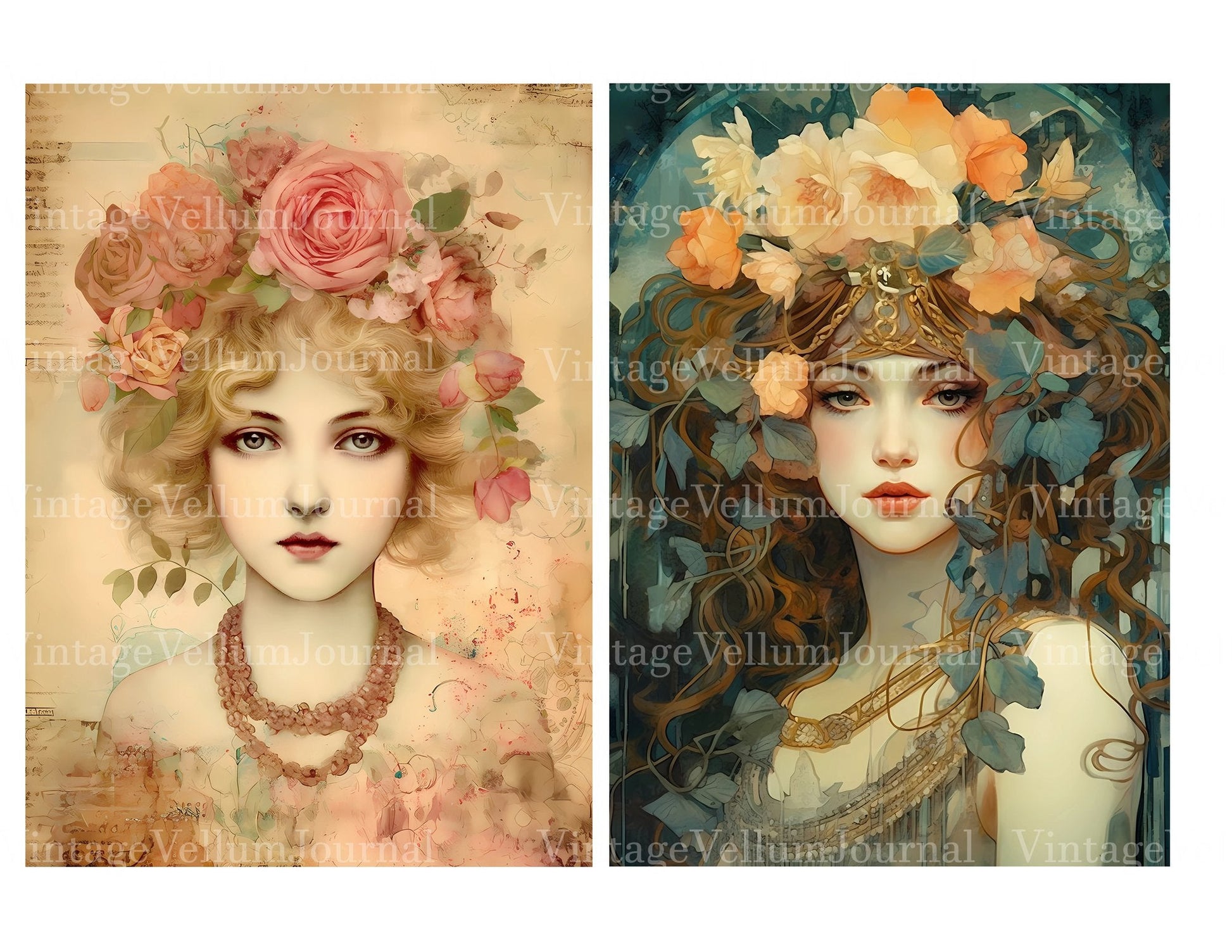 Flower Princess Junk Journal Pages - CraftNest