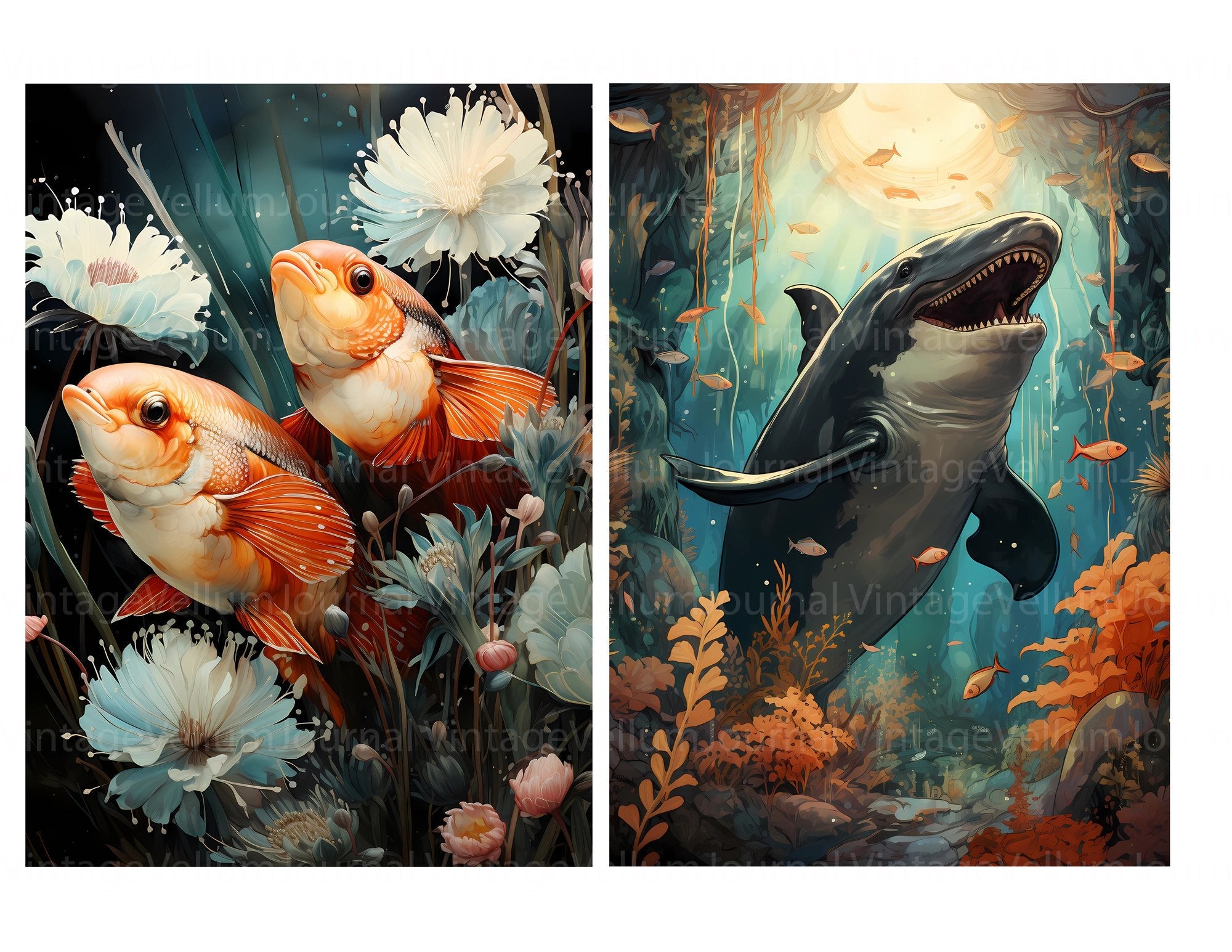 Cute Under the Sea Junk Journal Pages - CraftNest