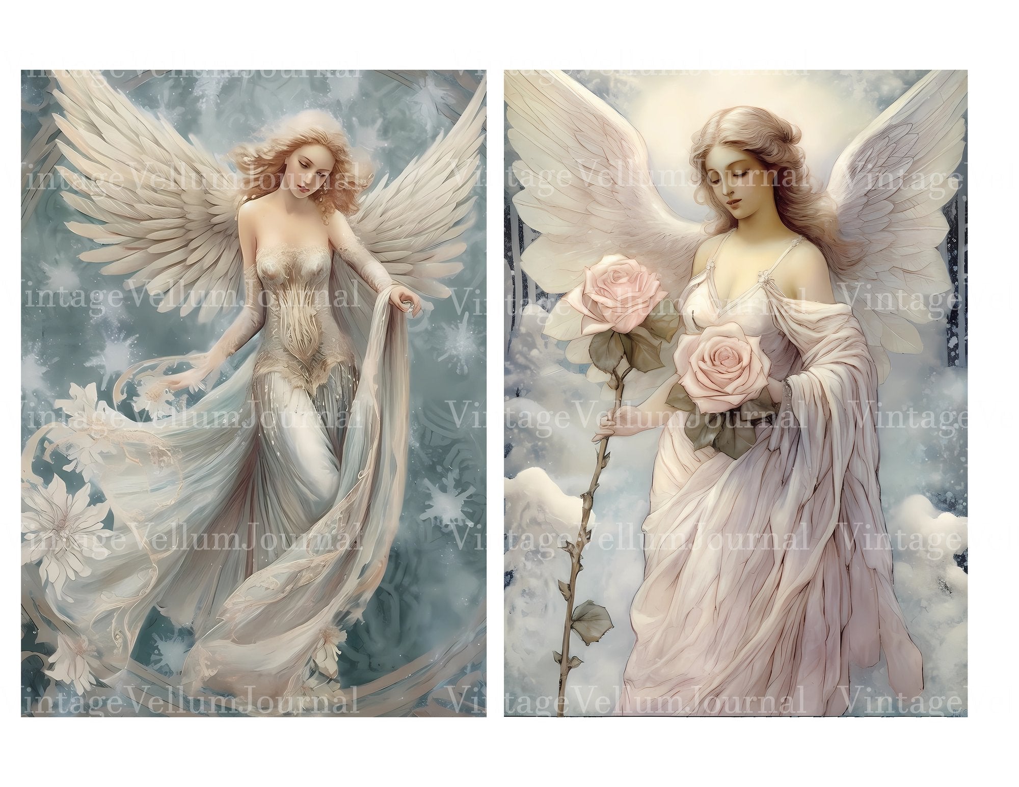 Ice Angels Junk Journal Pages - CraftNest