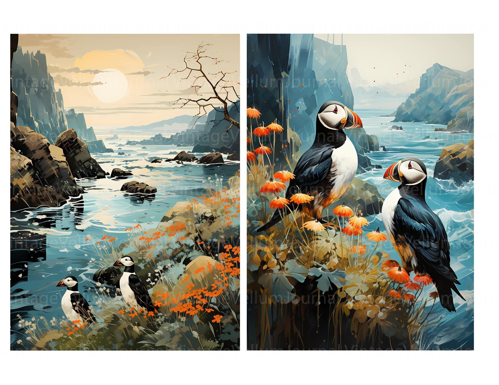 Cute Arctic Animals Junk Journal Pages - CraftNest