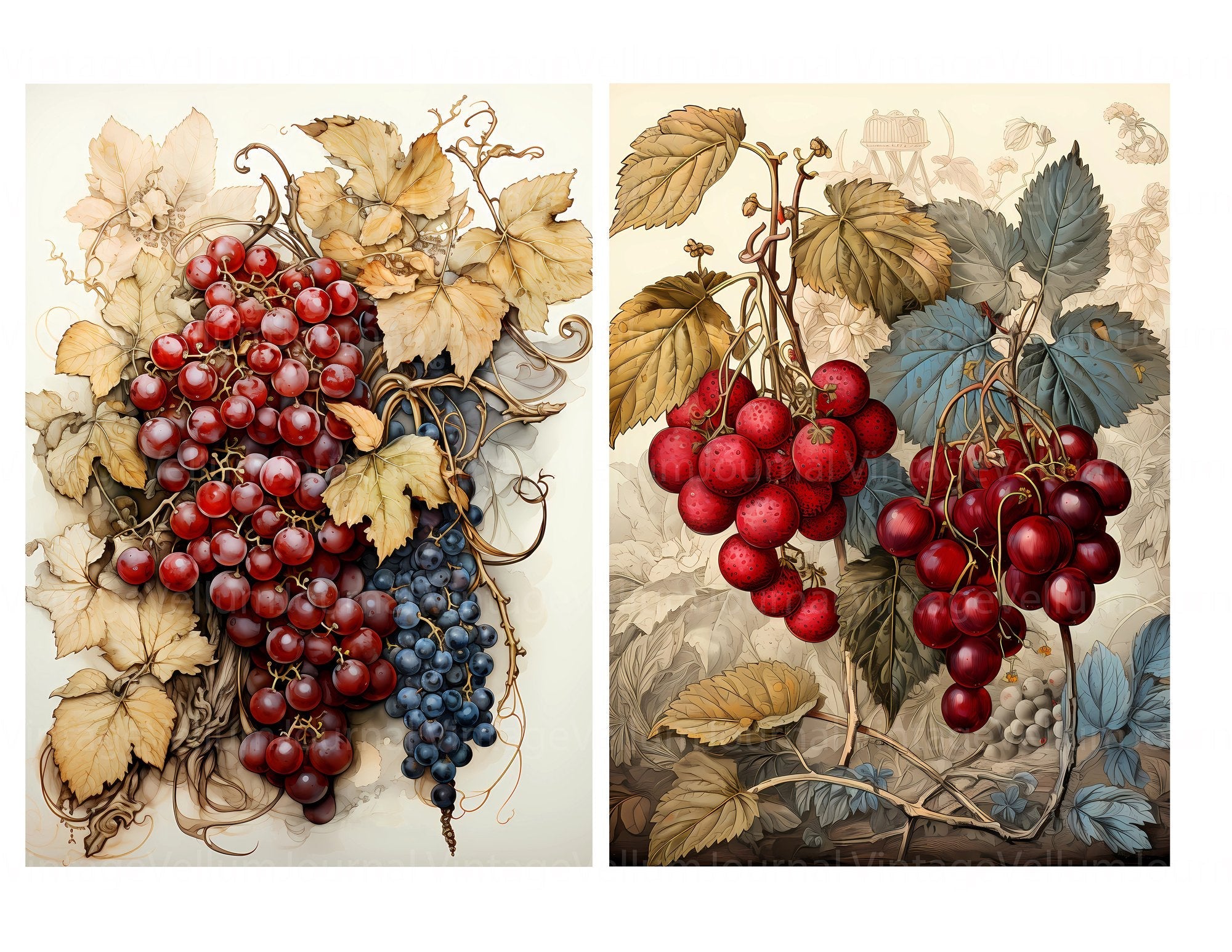 Berry Collections Junk Journal Pages - CraftNest