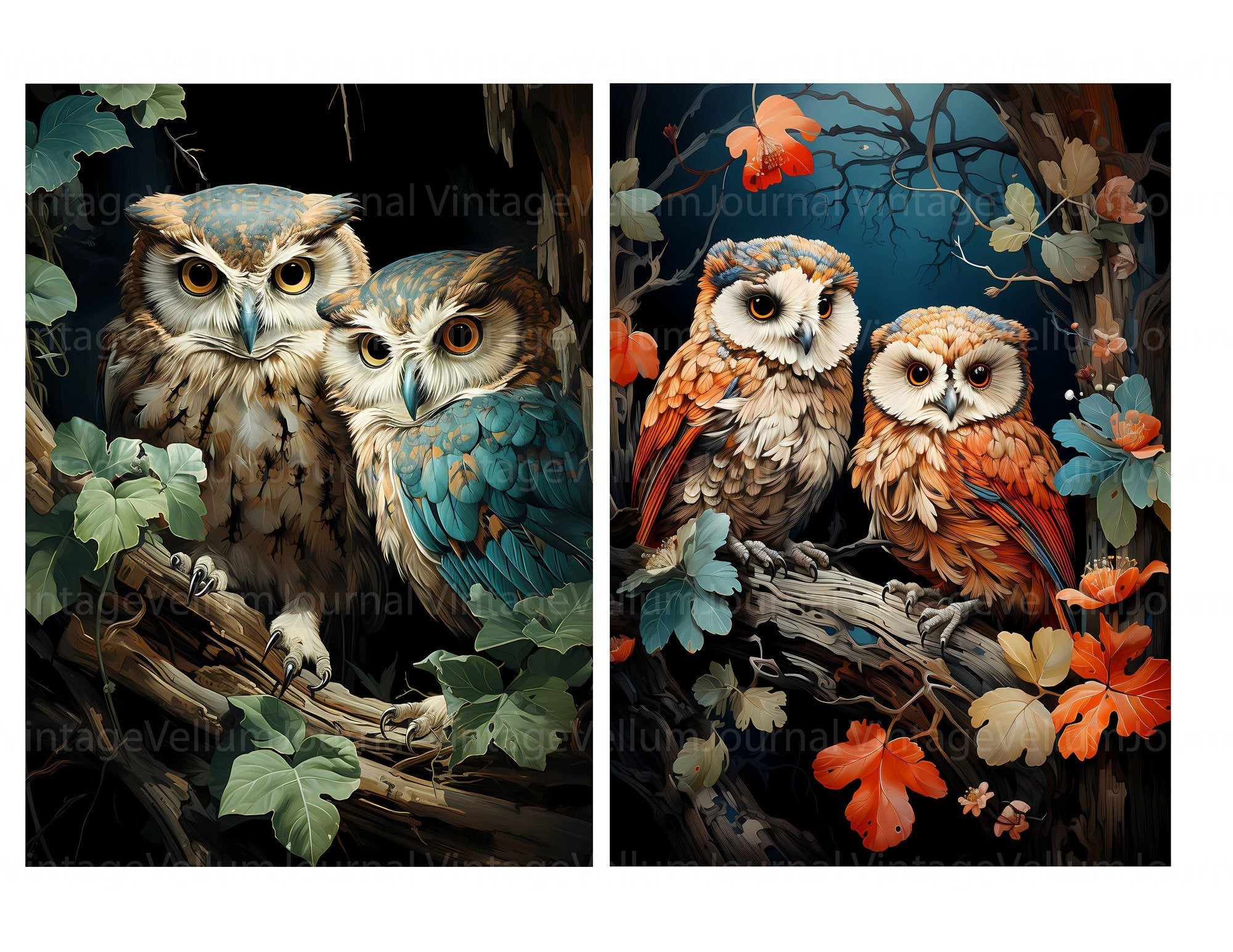 Cute Owls Junk Journal Pages - CraftNest