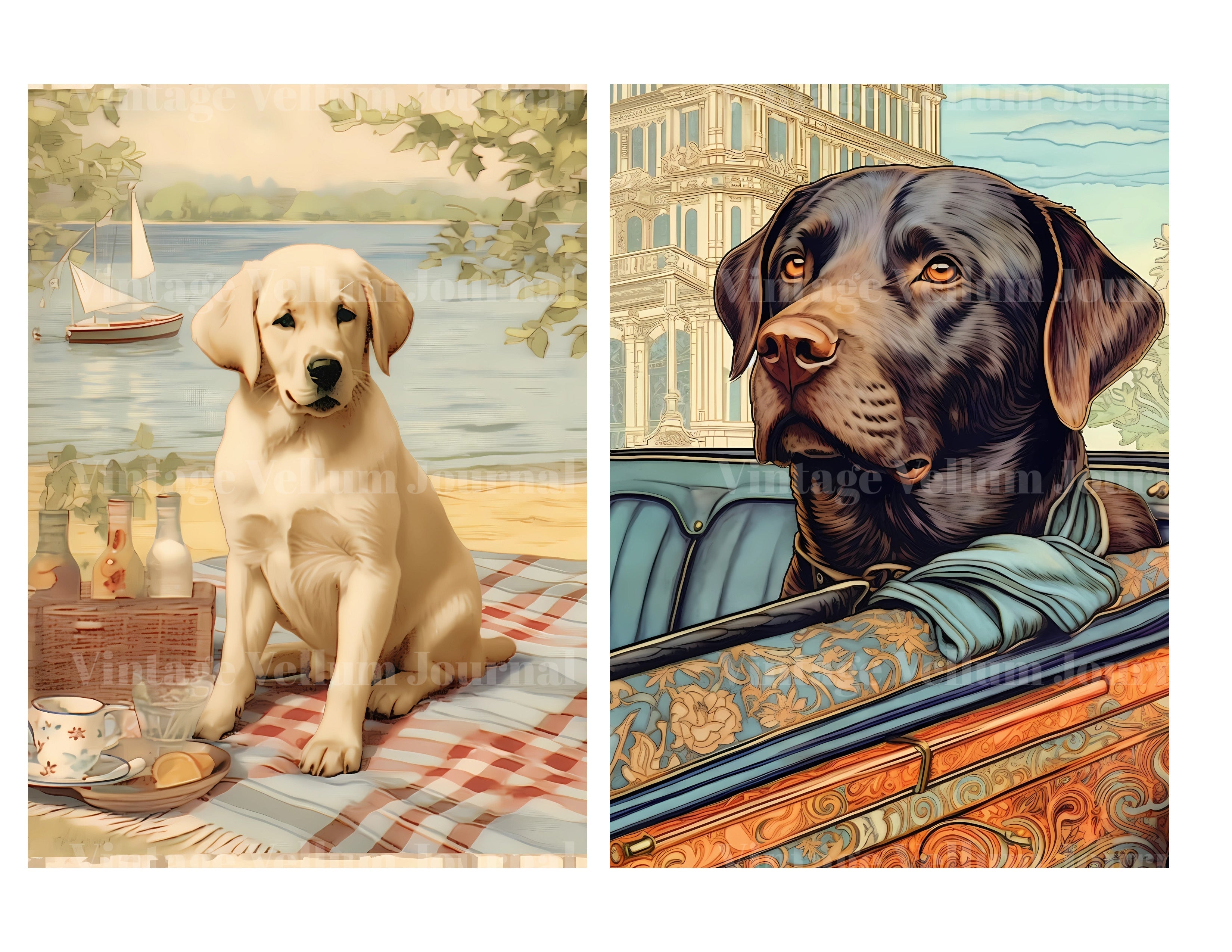 Labrador Retrievers Junk Journal Pages - CraftNest