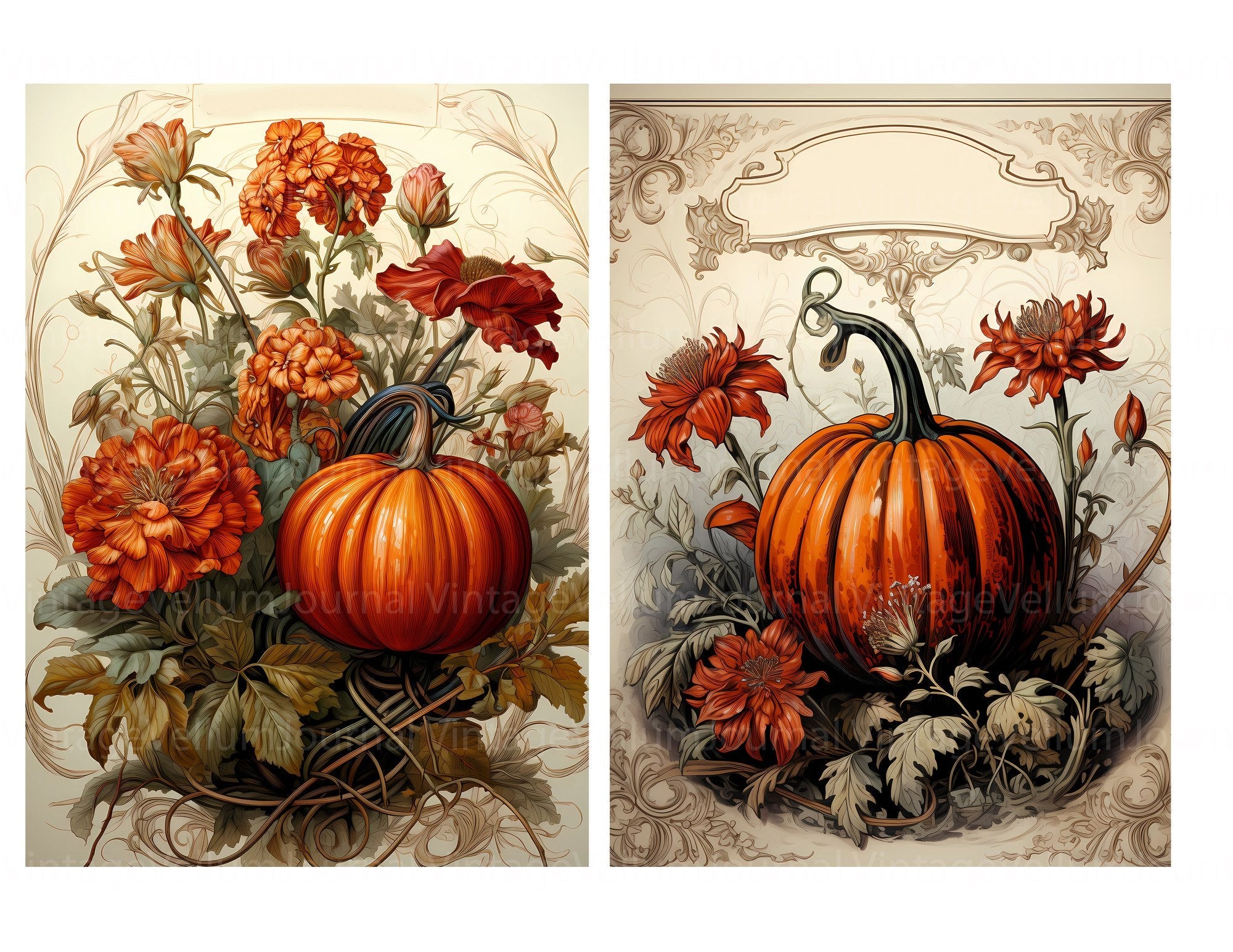 Pumpkin Varieties Junk Journal Pages - CraftNest