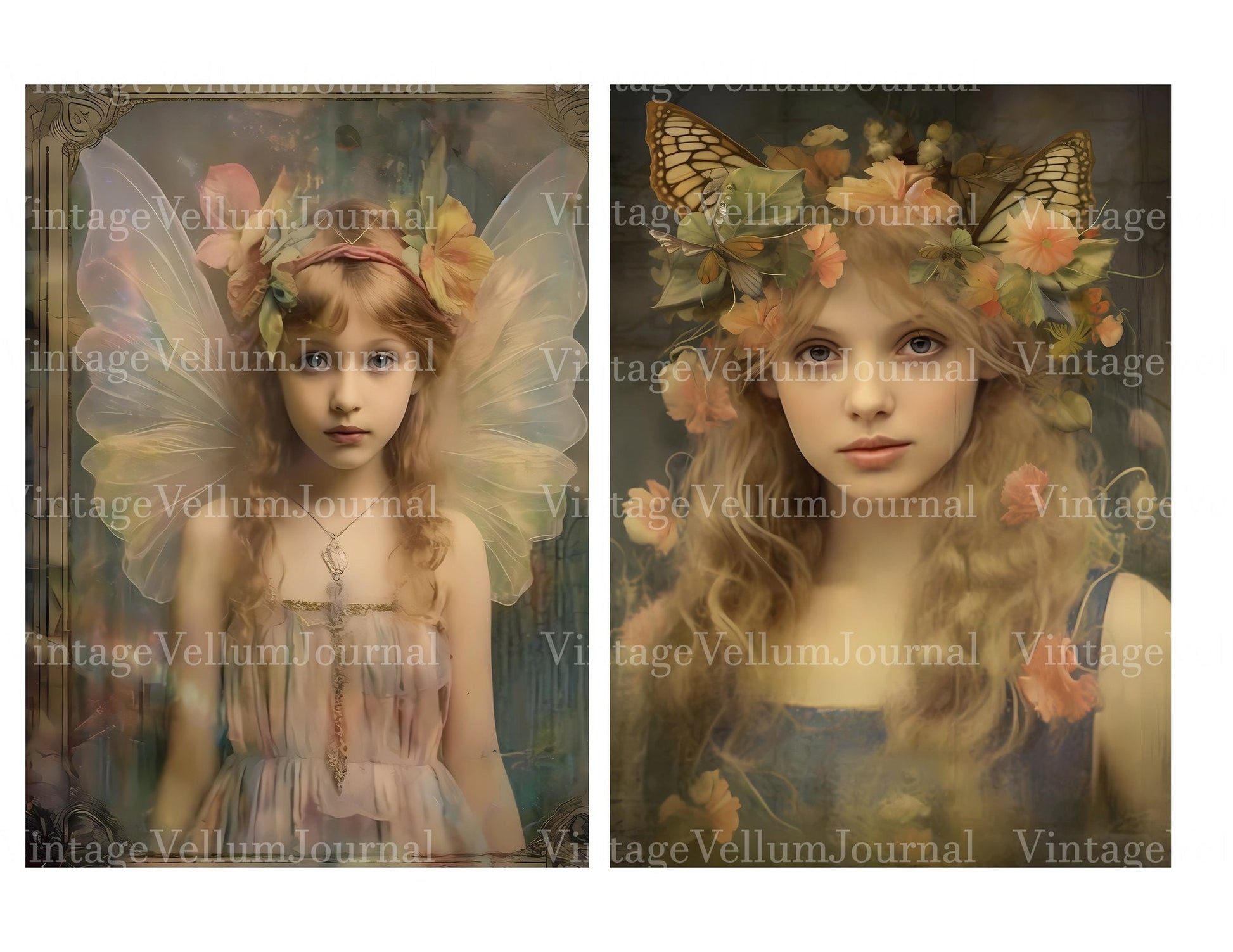 Fairy Portraits Junk Journal Pages - CraftNest