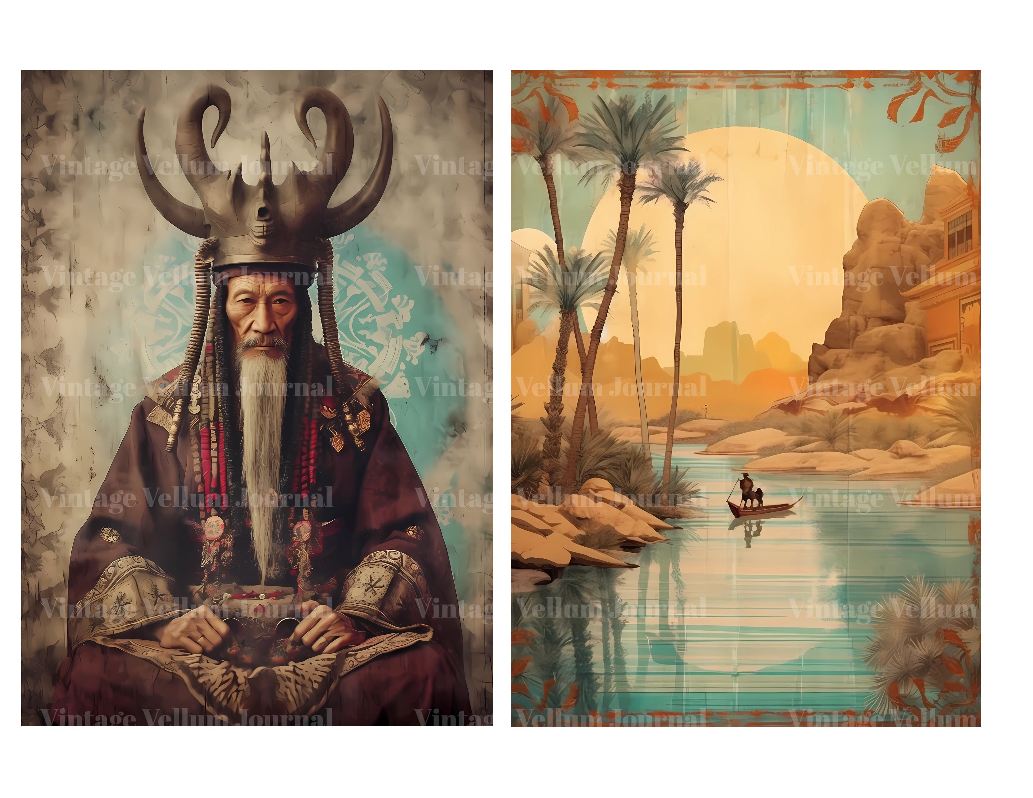 Mongolians Junk Journal Pages - CraftNest