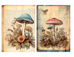 Mushroom Books Junk Journal Pages - CraftNest