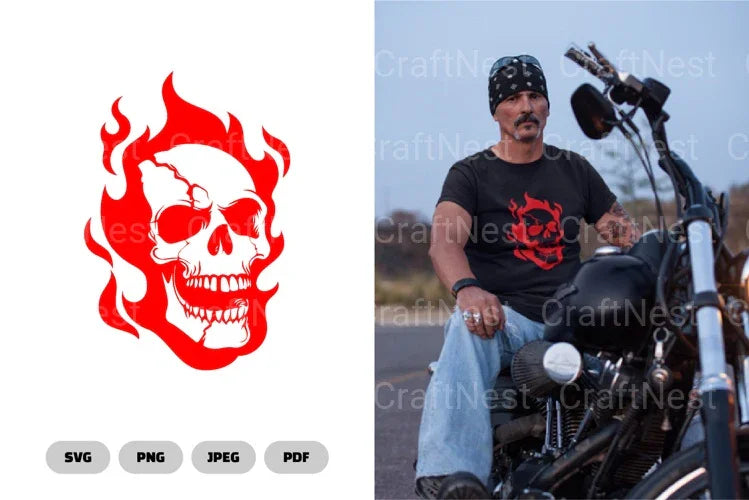 Flaming Skull SVG Bundle - CraftNest - Digital Crafting and Art