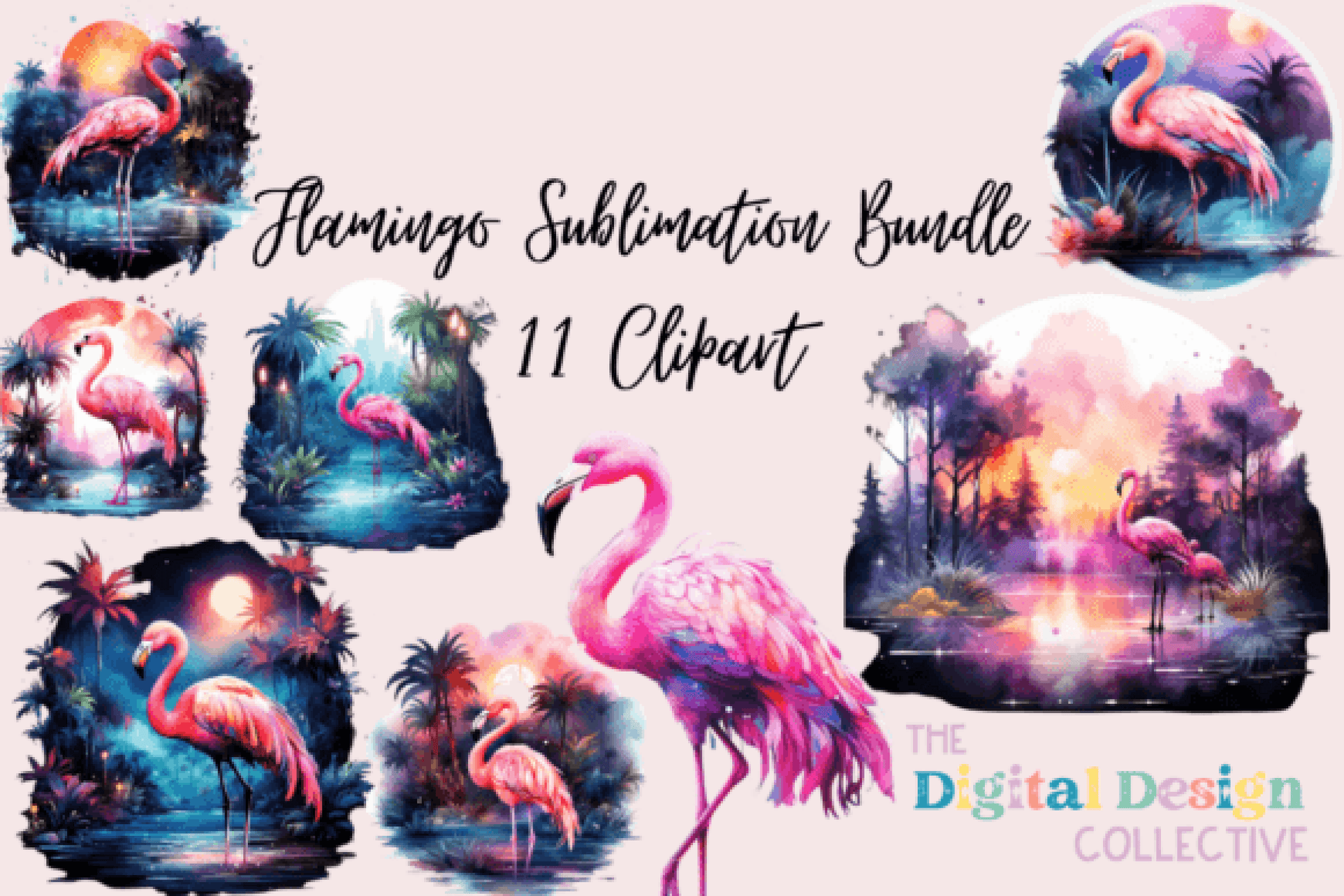 Flamingo Clipart Bundle - CraftNest - Digital Crafting and Art