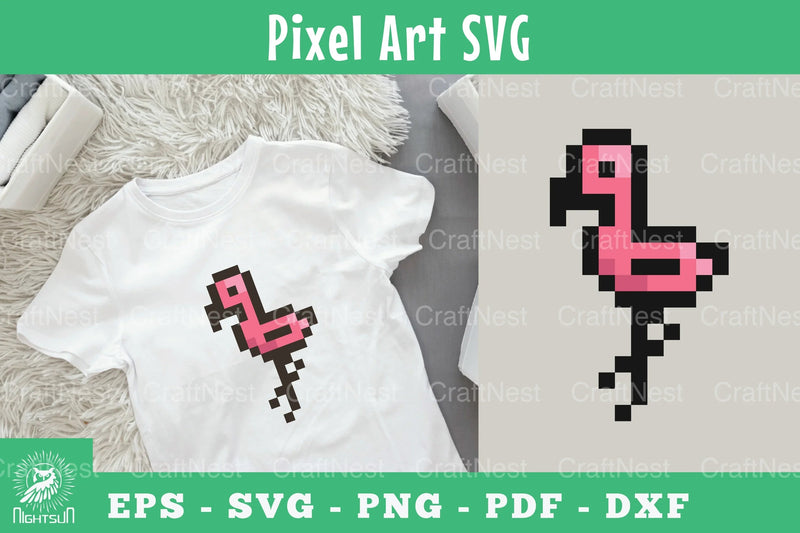Flamingo Pixel Art Clipart Bundle - CraftNest - Digital Crafting and Art