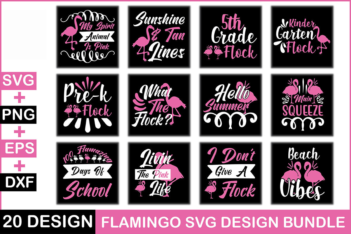 Flamingo 20 SVG Bundle