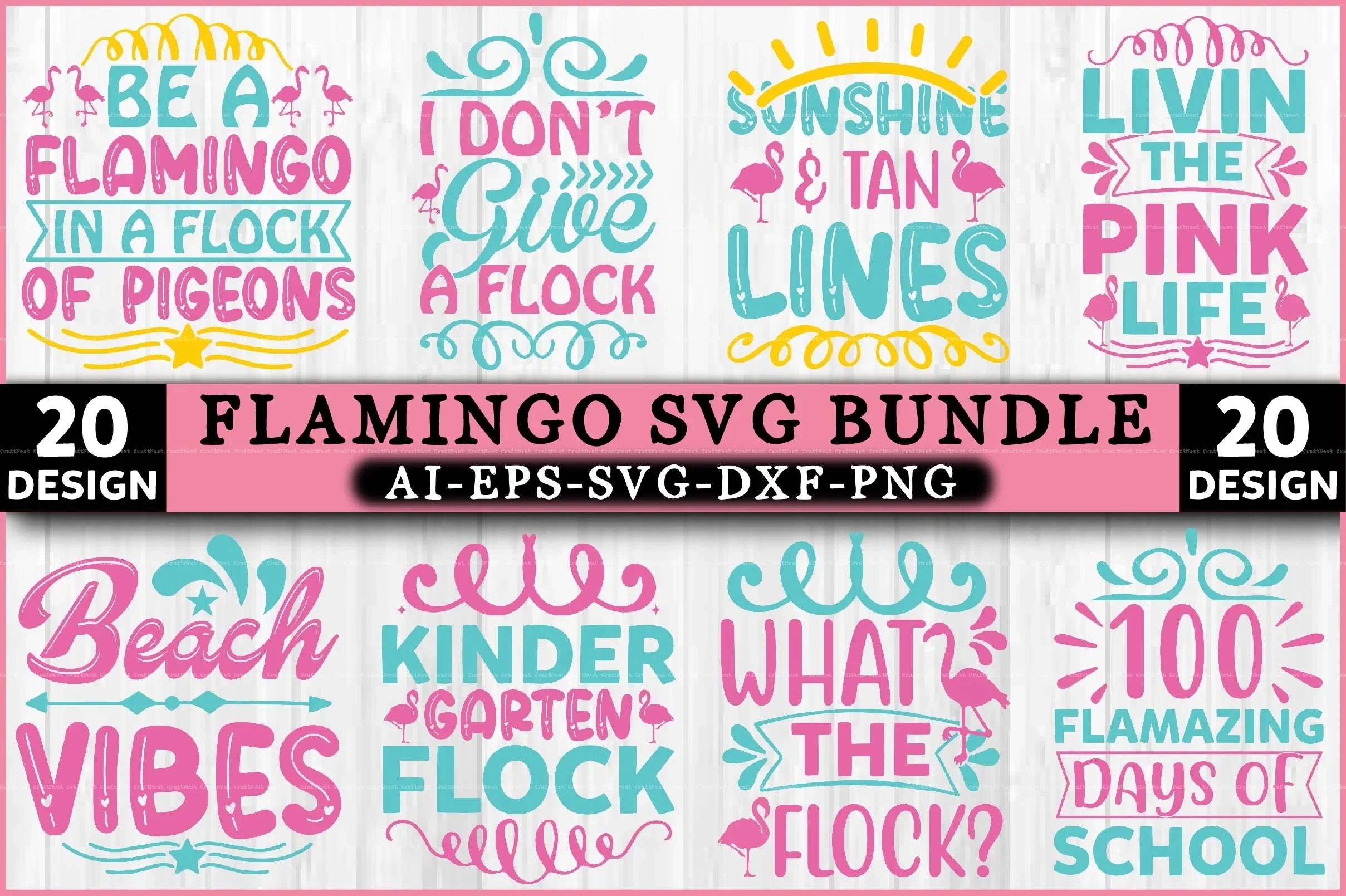 Flamingo Design SVG Bundle