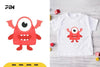 Flat Illustration Cute Monster Character Clipart Bundle