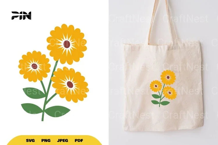 Flat Flower Illustration SVG Bundle - CraftNest - Digital Crafting and Art