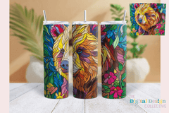 Brown Bear Stained Glass Tumbler Wrap - CraftNest - Digital Crafting and Art