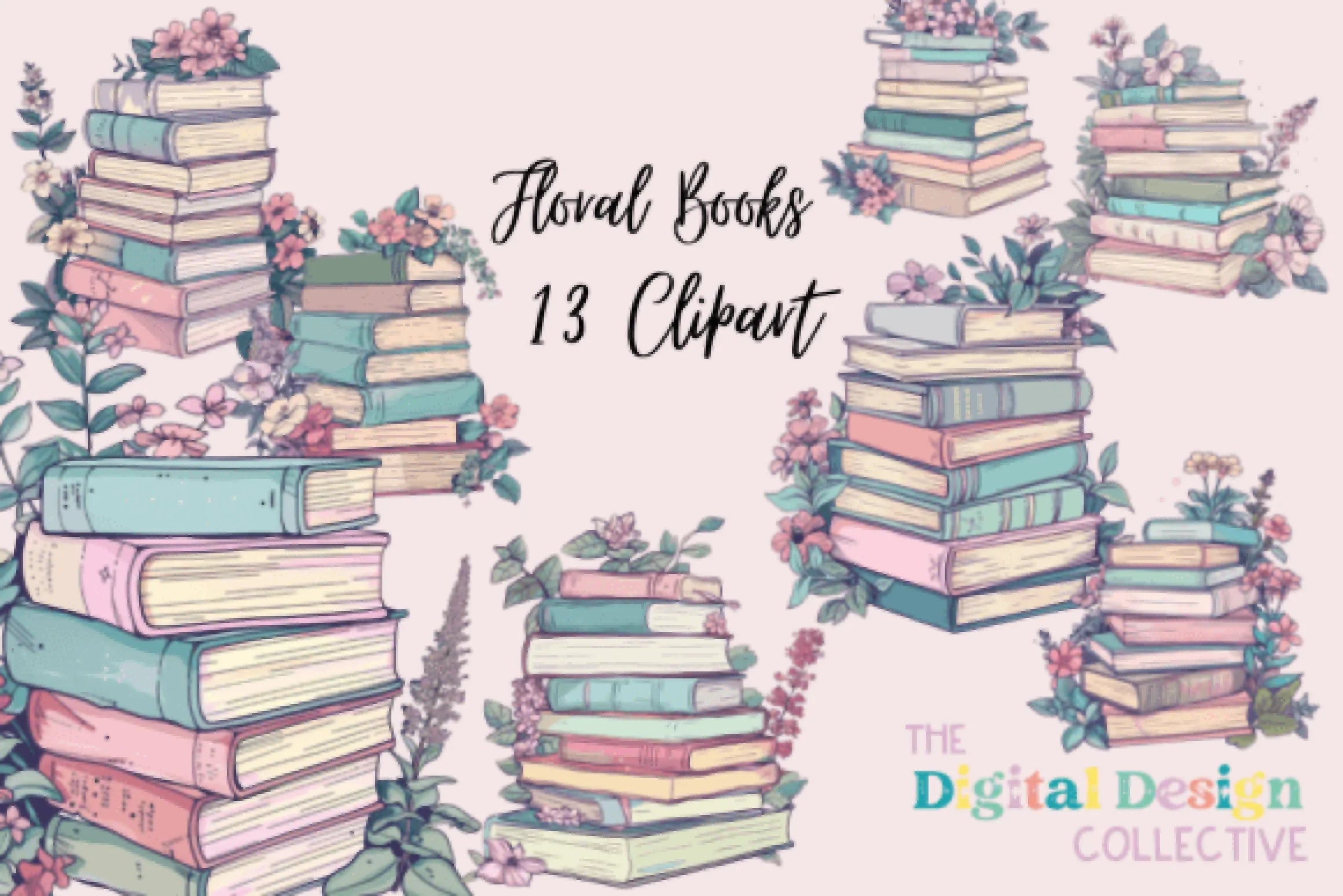 Floral Book Clipart Bundle - CraftNest - Digital Crafting and Art