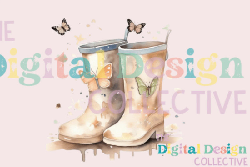 Floral Garden Boots Clipart Bundle - CraftNest - Digital Crafting and Art