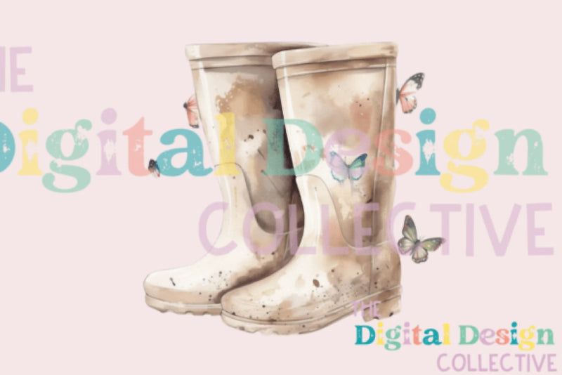 Floral Garden Boots Clipart Bundle - CraftNest - Digital Crafting and Art