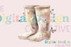 Floral Garden Boots Clipart Bundle