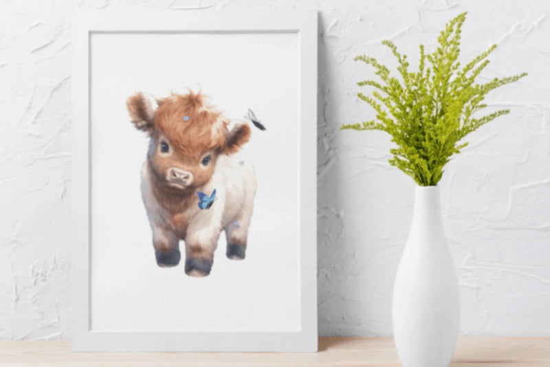 Floral Butterfly Highland Cows Clipart Bundle - CraftNest - Digital Crafting and Art