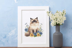 Floral Cats Clipart Bundle - CraftNest - Digital Crafting and Art