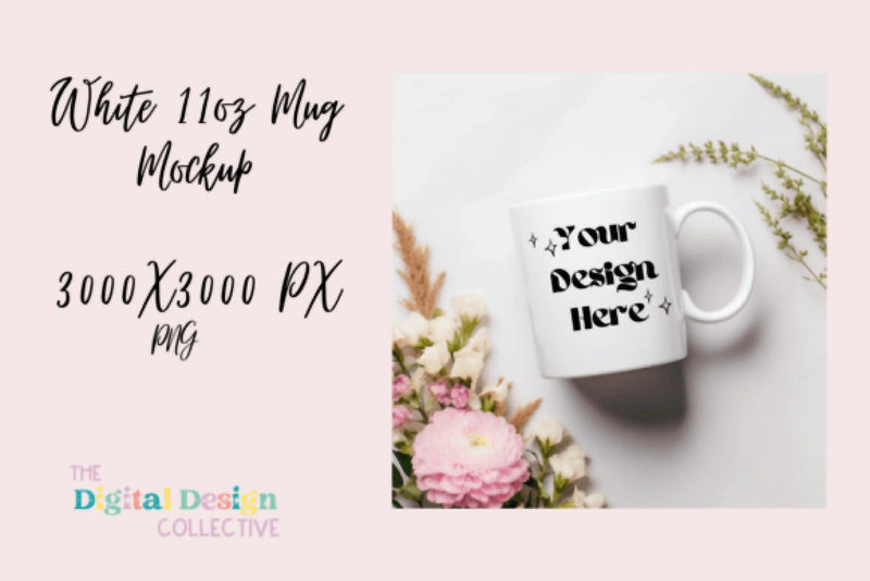 Floral Coffee Mug Mockup Design - CraftNest - Digital Crafting and Art