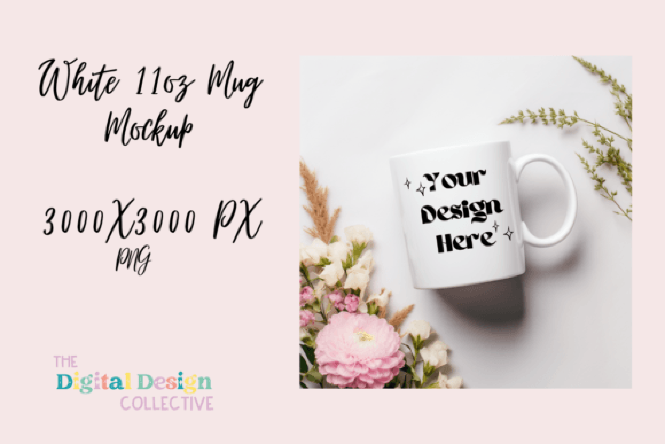 Floral Coffee Mug Mockup Design