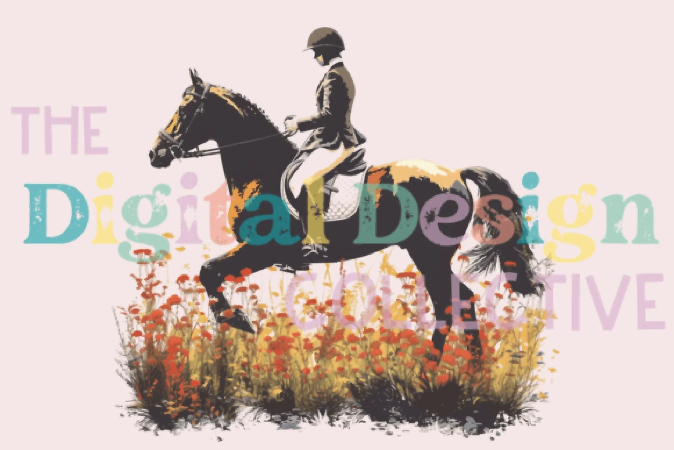 Cottagecore Floral Dressage Horse Clipart Bundle - CraftNest - Digital Crafting and Art